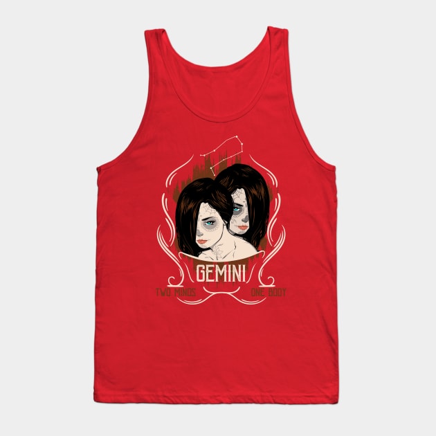 Zodiac Signs: Gemini - The Twins Tank Top by Superfunky